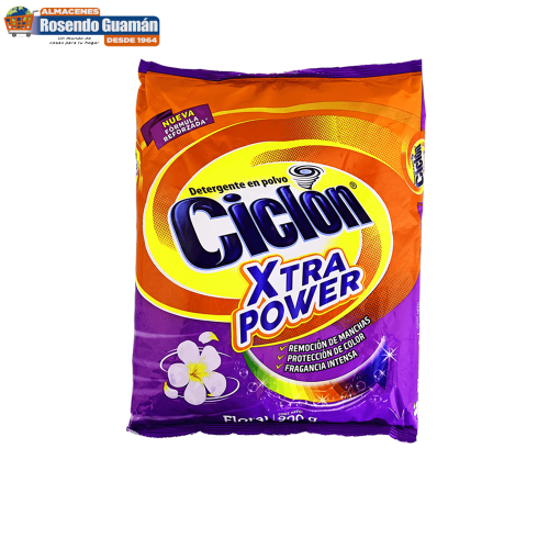 Detergente Ciclón Xtra Power floral 900g