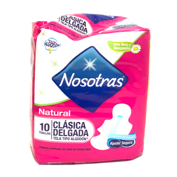 Nosotras toallas natural clásica delgada 