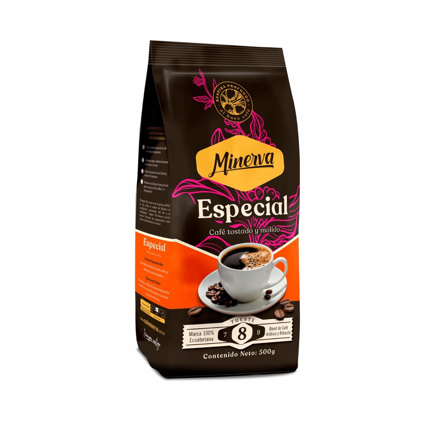 Café Tostado Y Molido Especial MINERVA 500 G
