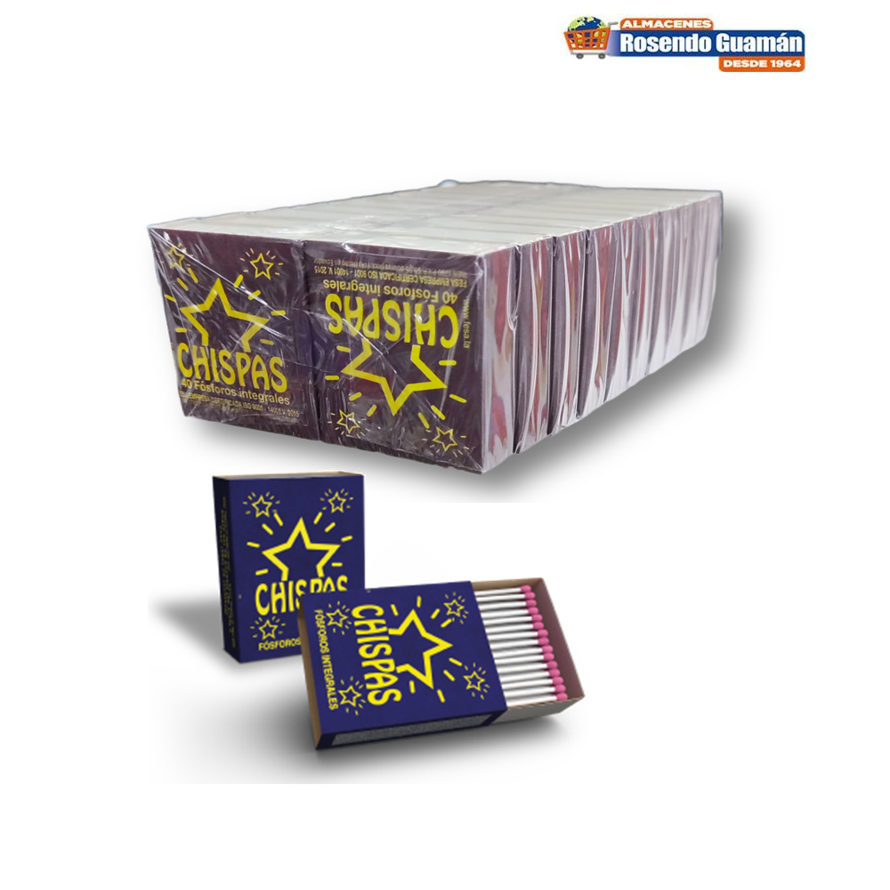 FOSFOROS CHISPAS DE 20 UNIDADES