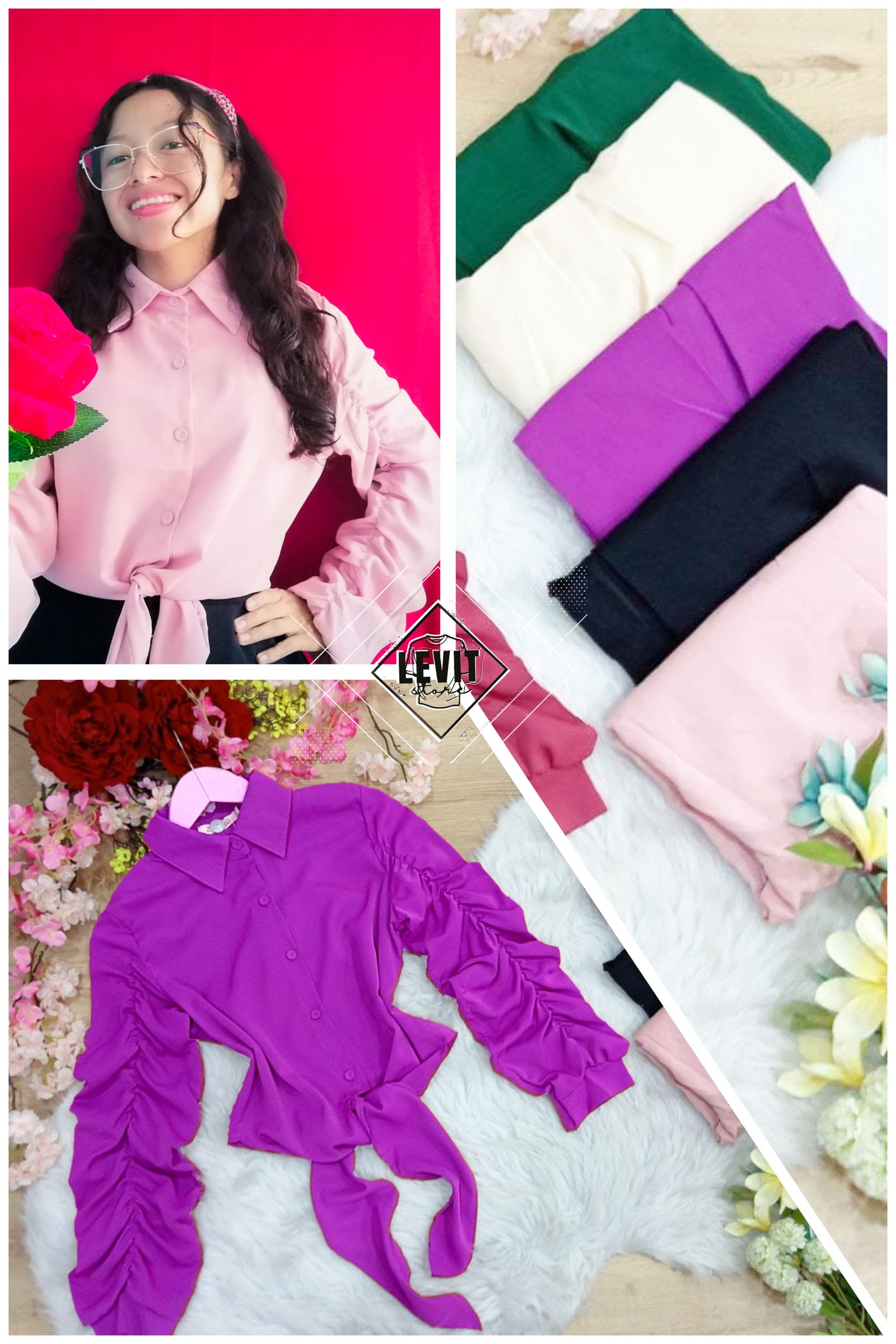 Blusa con Manga Corrugada