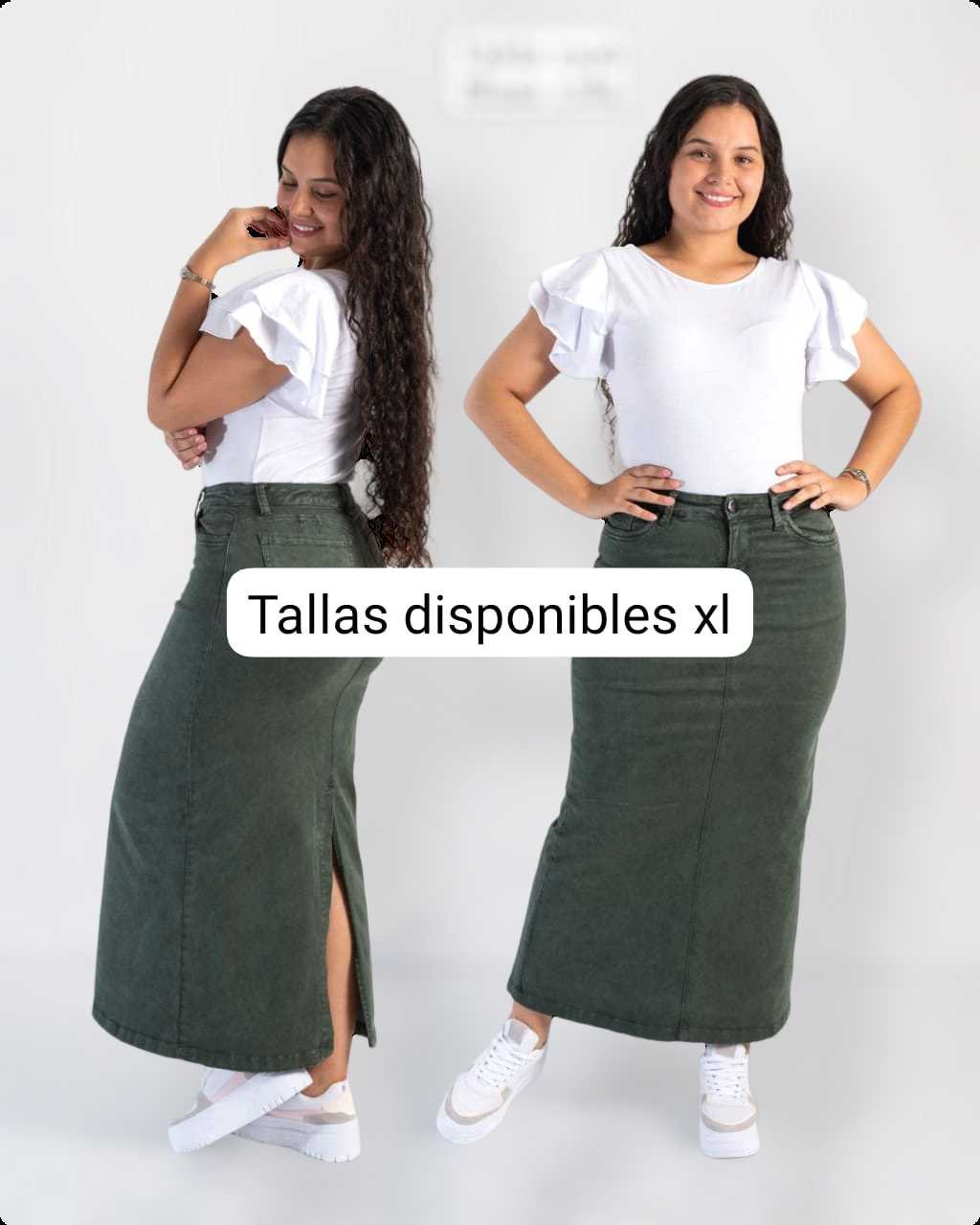 Falda Drill Larga Clasica