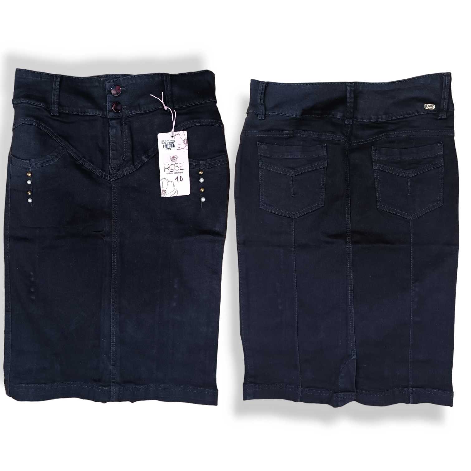 Falda Jean 3/4 Clasica 3 Botones