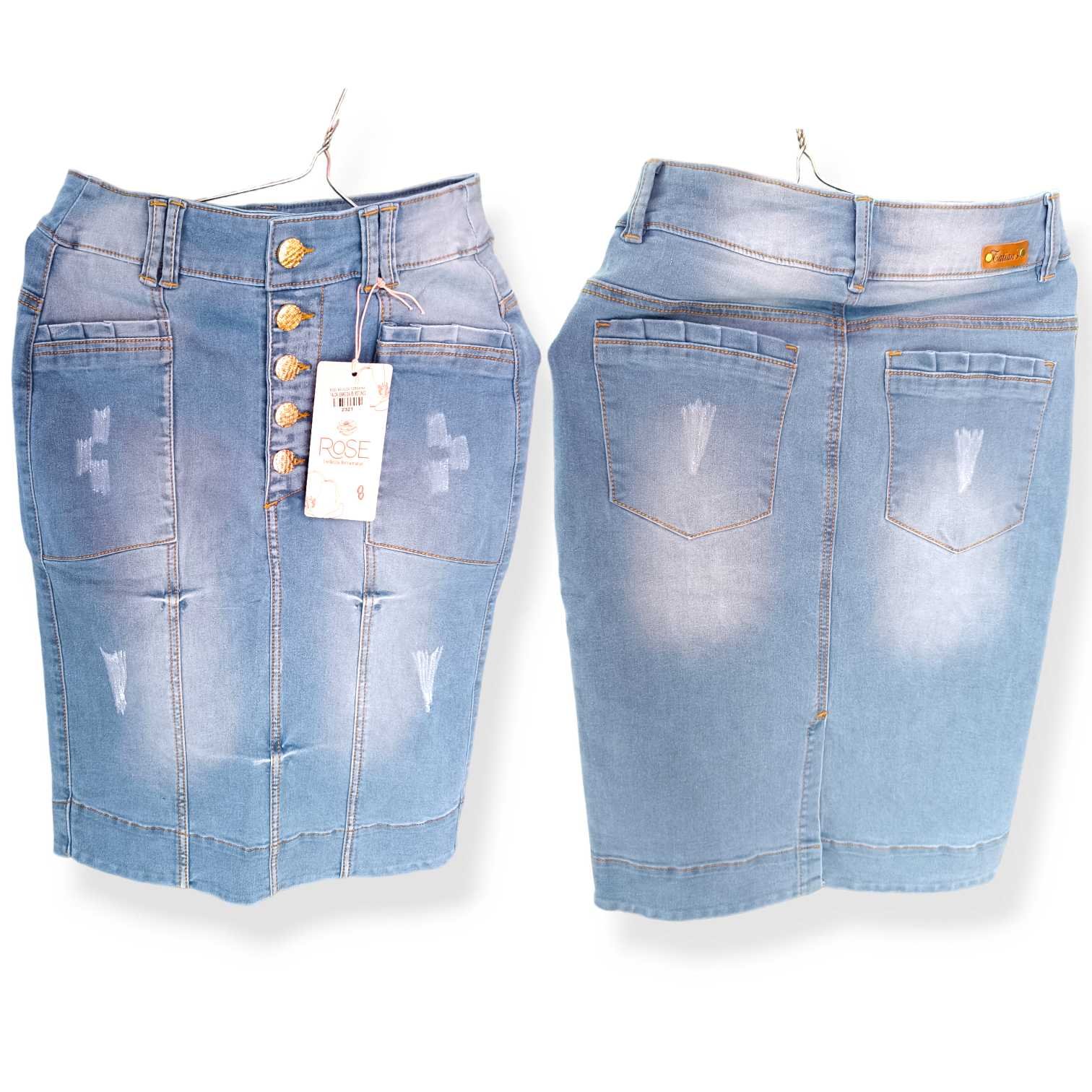 Falda Jeans 3/4 (5) Botones