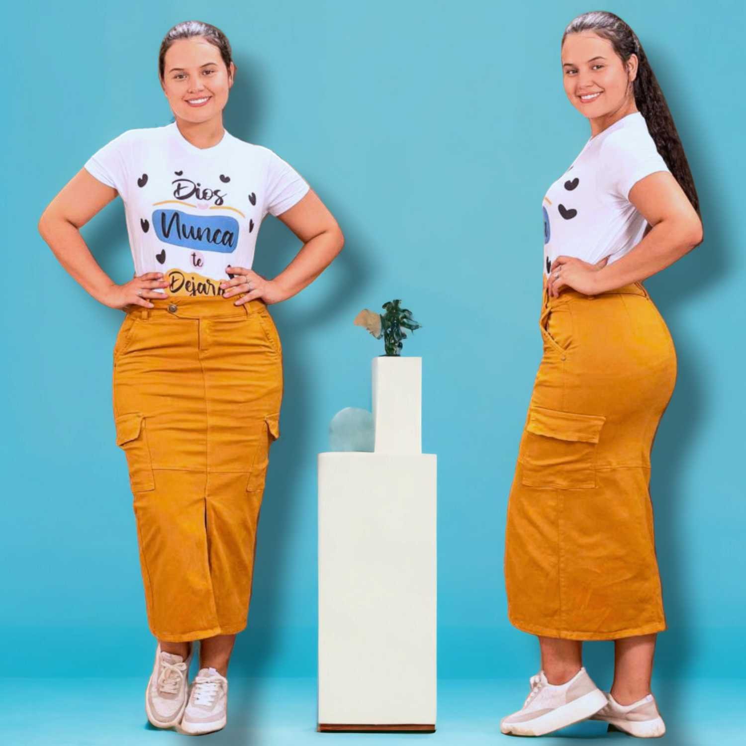 Falda Drill Camuflada Abertura Adelante