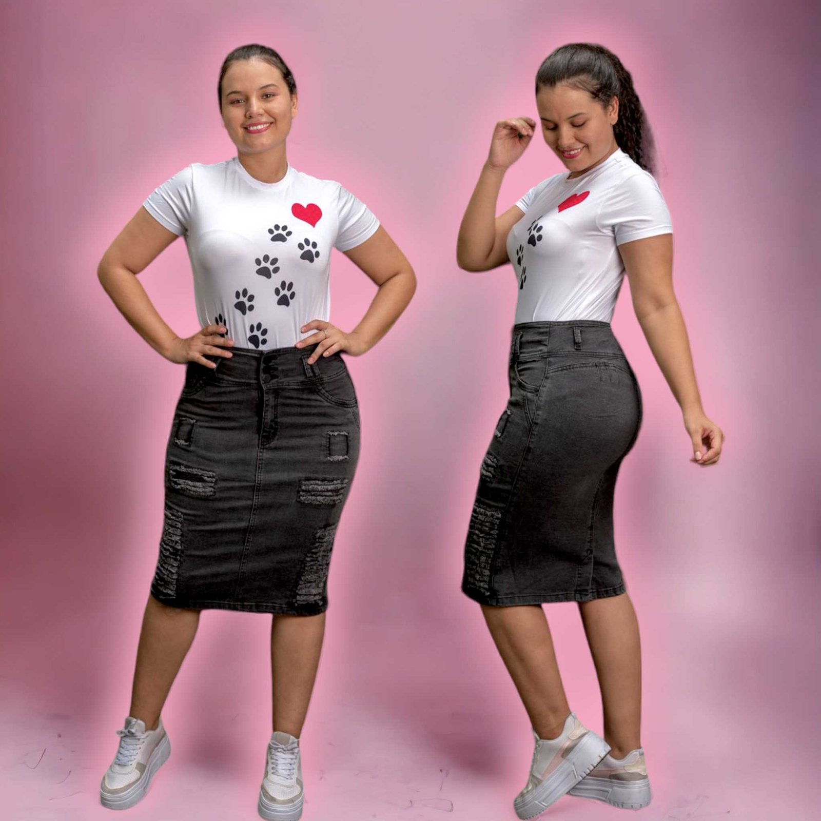 Falda Jean 3/4 destroyer