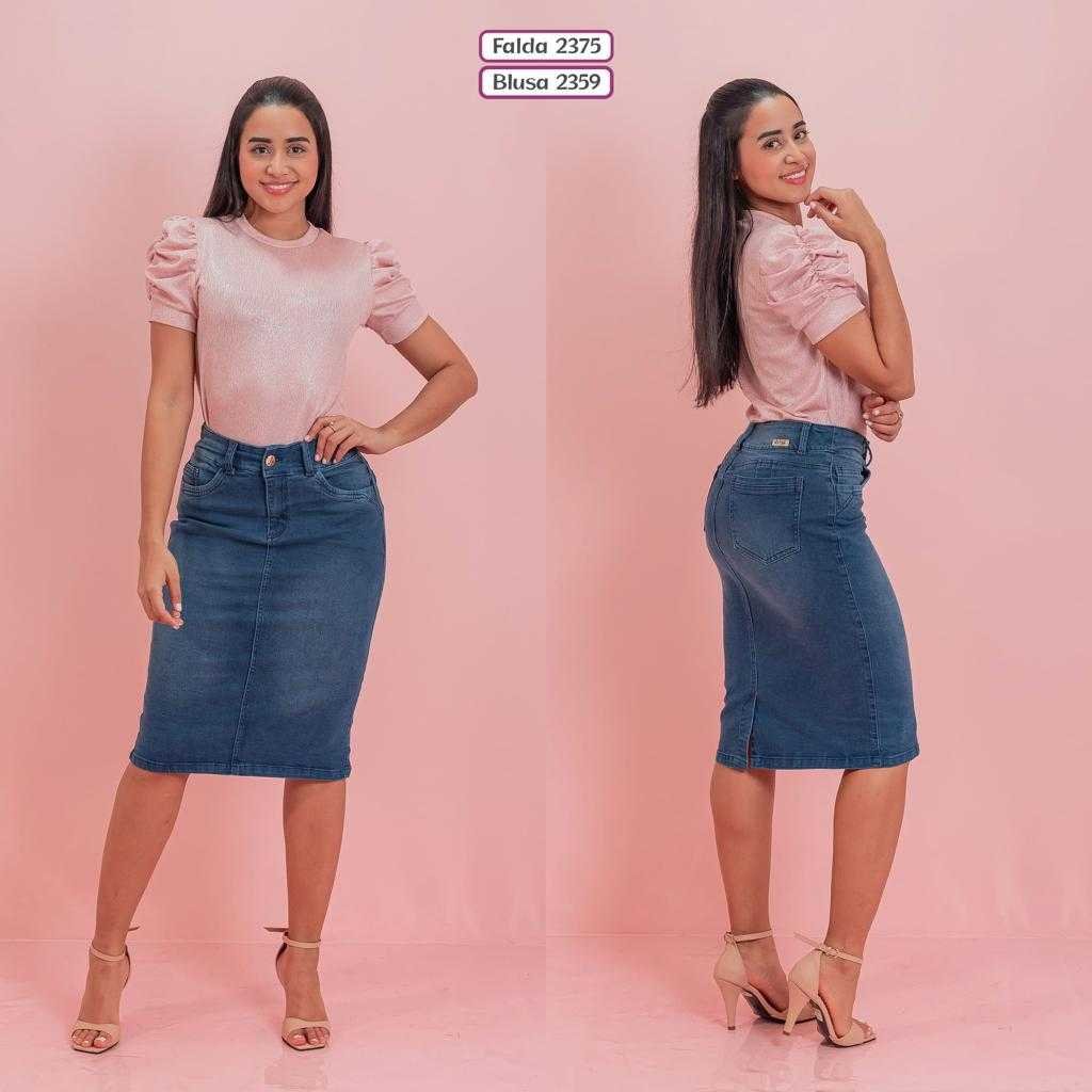 Falda Jean 3/4 Clásica