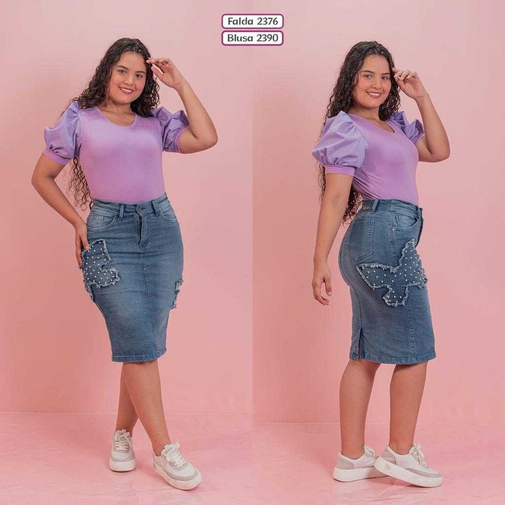 Falda Jean 3/4 Mariposa