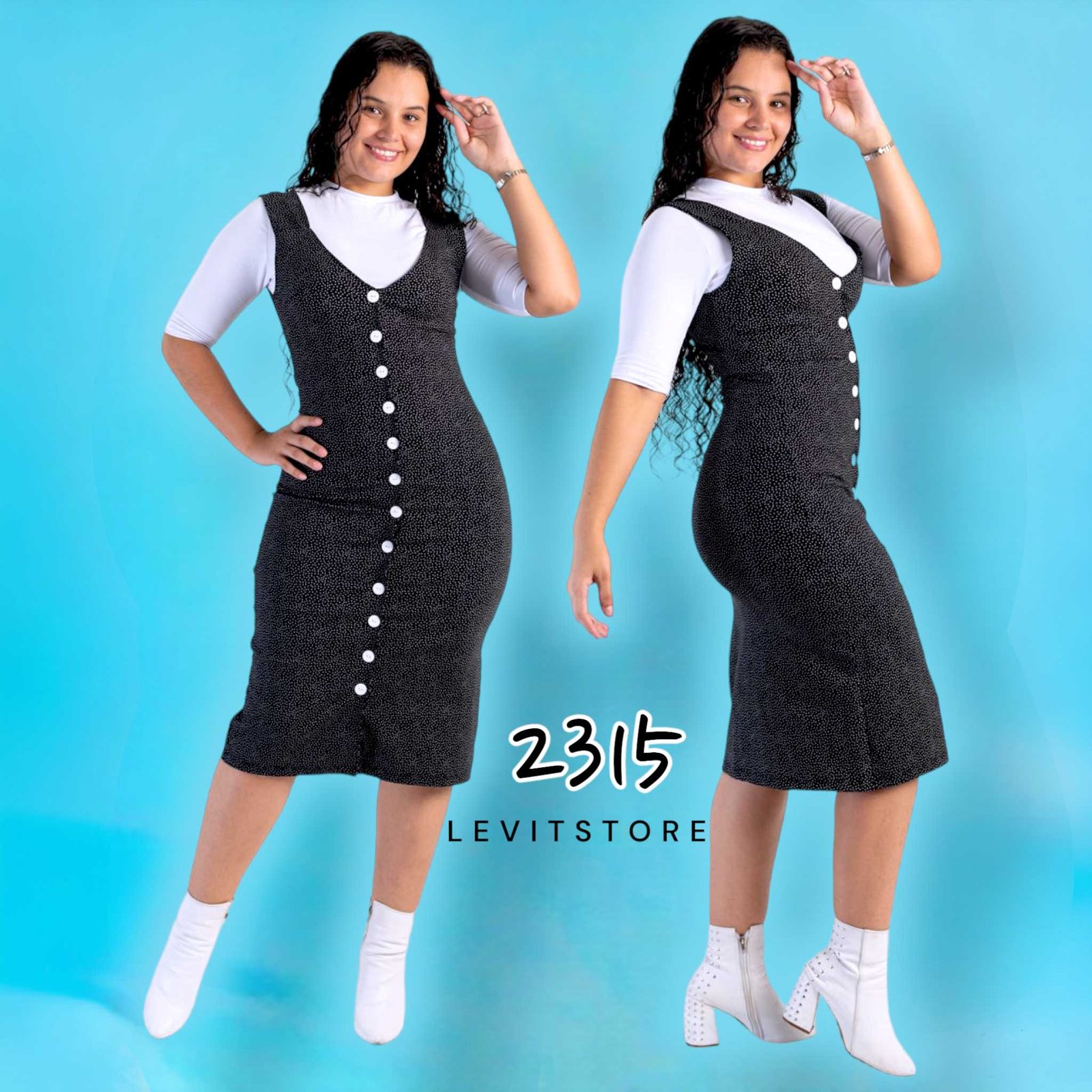 Vestido Con Blusa Botones Adelante