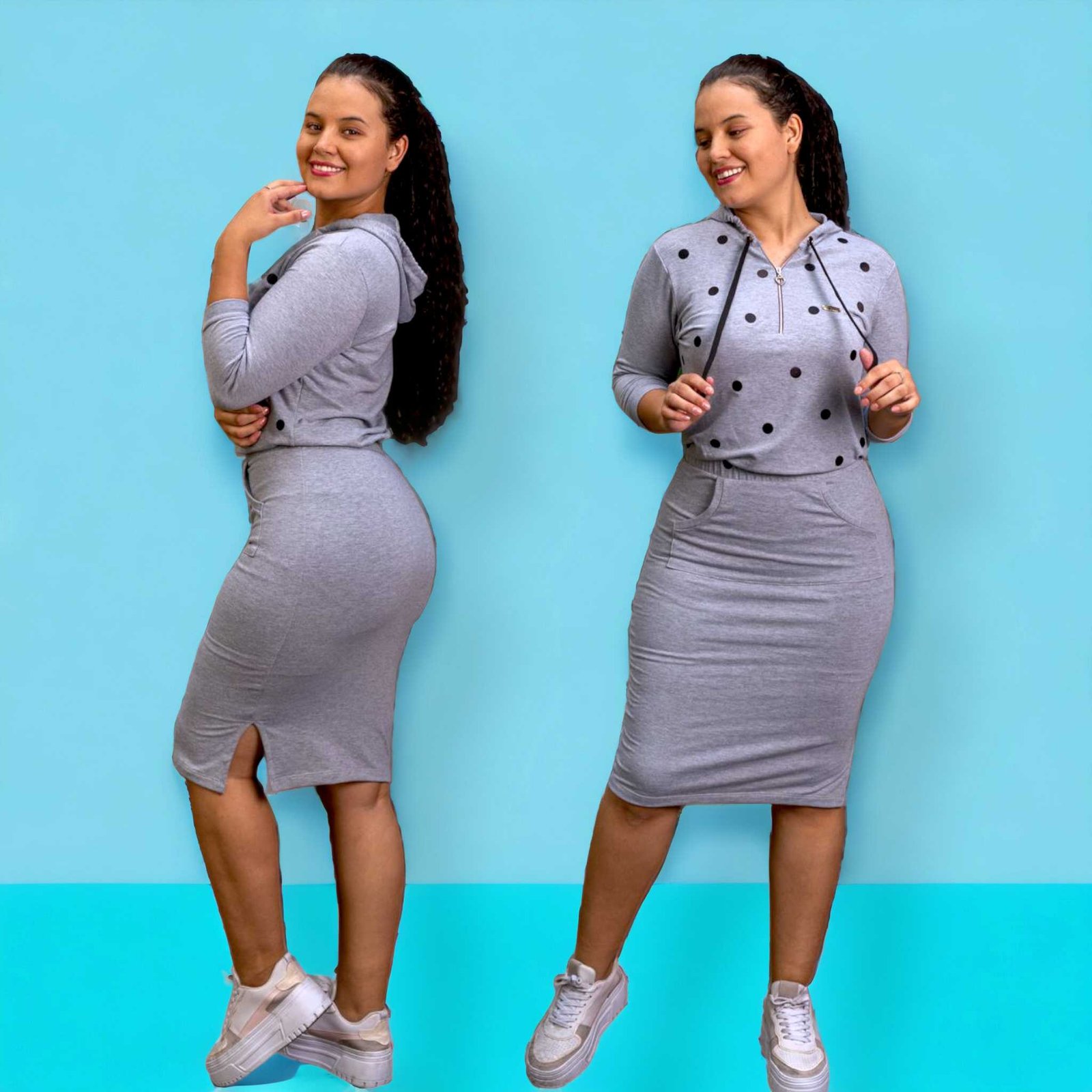 Vestido Deportivo Estampado Puntos (Tela Burda)