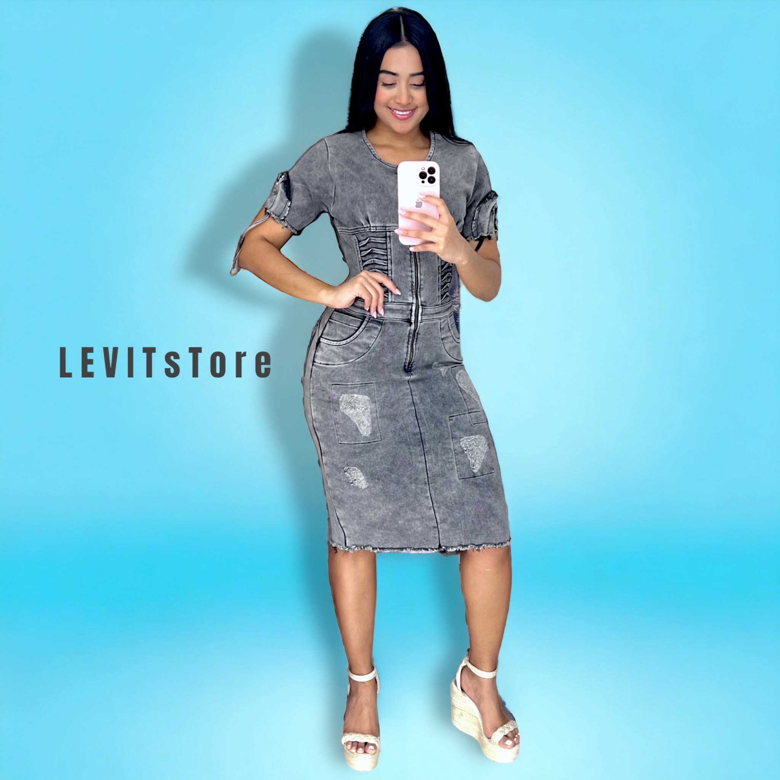 Vestido safari jeans