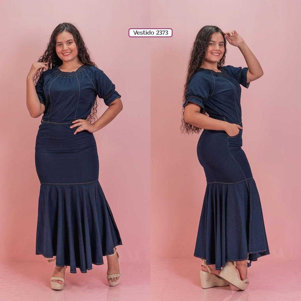 Vestido Largo Bolero Tela Chambray