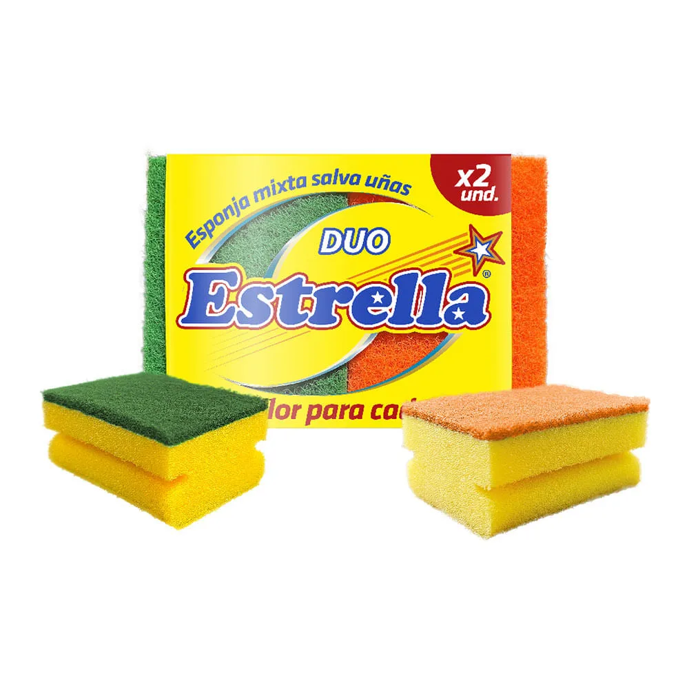 Esponja Mixta Salva Uñas 2 Unidades | Estrella
